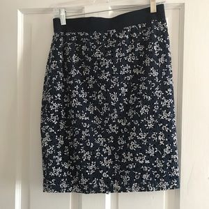 Blue and White Flower Ann Taylor Skirt